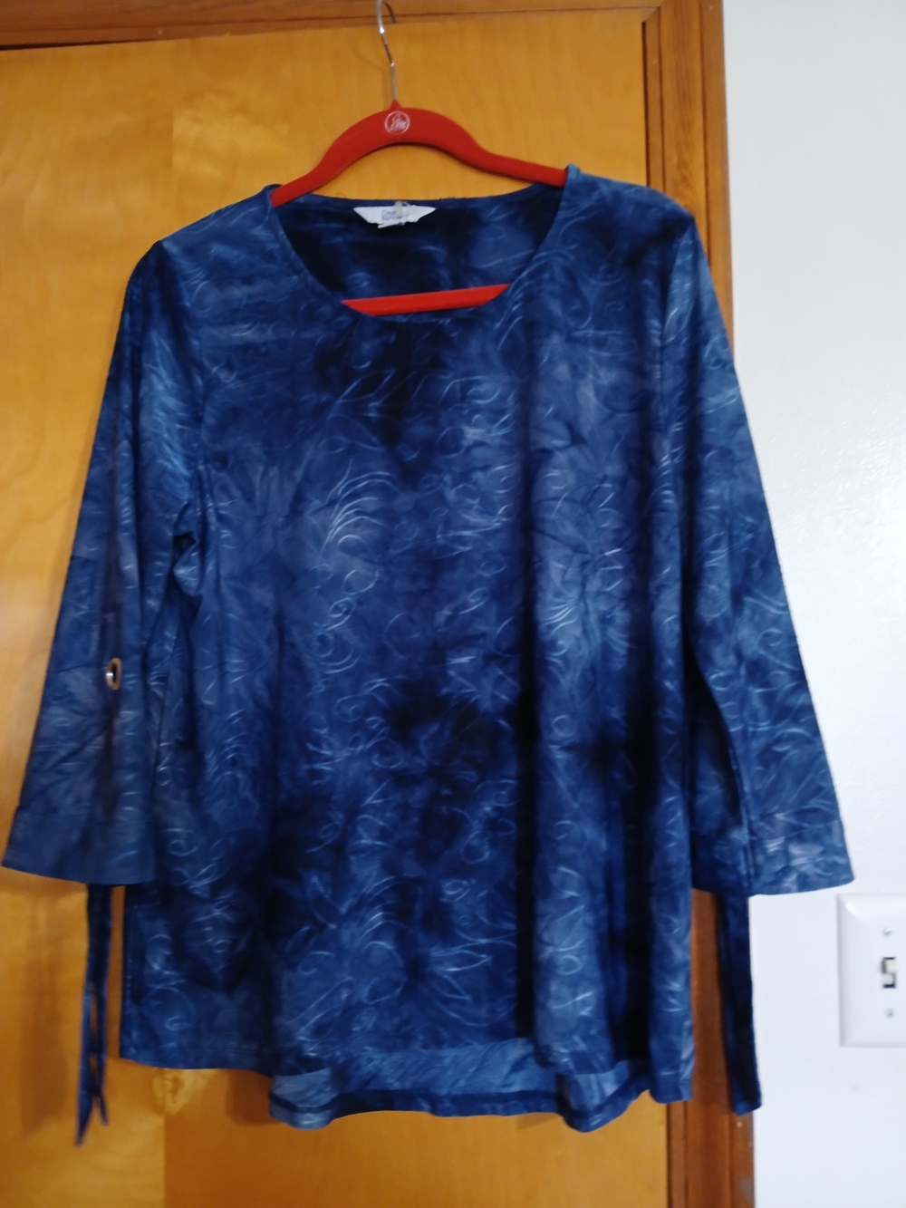 Nina Blue Swirl-Print Long Sleeve Tunic